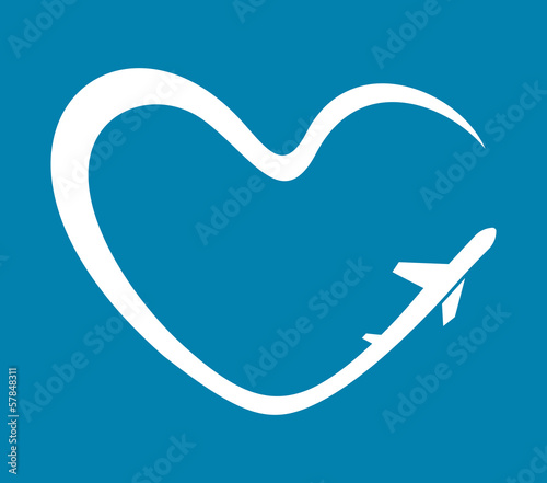 airplane heart symbol