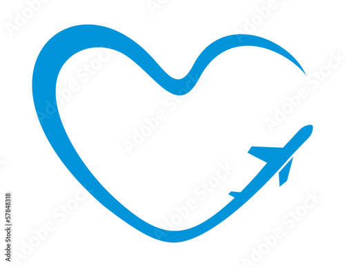 airplane heart symbol