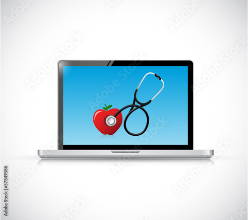 laptop and medical illustration design photo