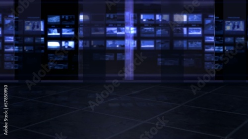 Virtual studio tv loop window alpha room green screen monitors