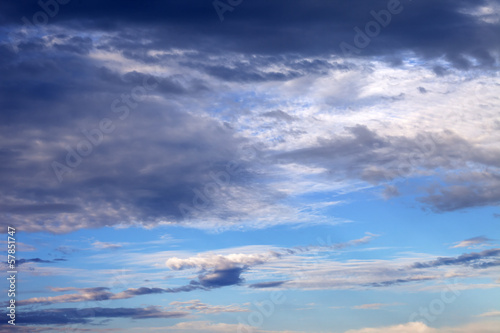 Sky with clouds in nice summer evening