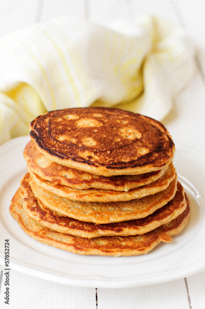 A Stack of Pumpkin Pancakes, copy space for your text A Stack of Pumpkin Pancakes, copy space for your text