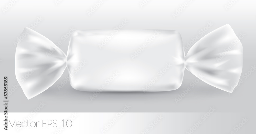 White rectangular candy package for new design
