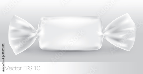 White rectangular candy package for new design