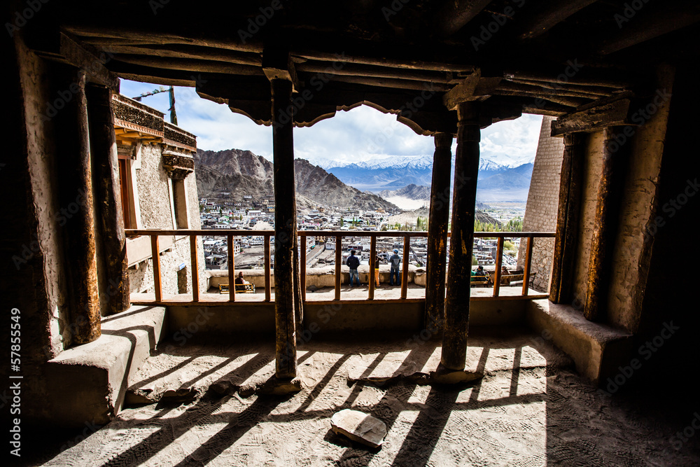Leh Monastery looming over medieval city of Leh Leh Monastery looming over medieval city of Leh