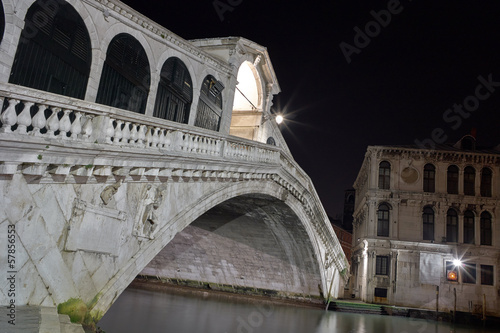 Rialto Bridge Venice Long exposure By Night.