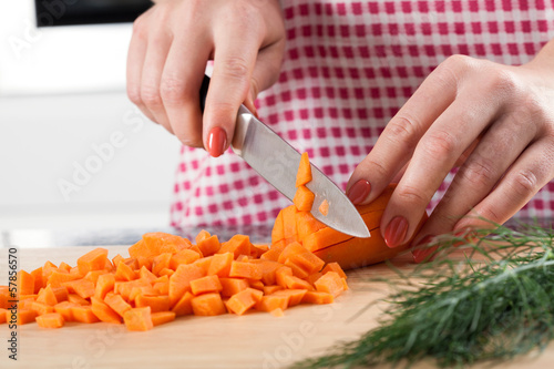 Cutting carrots