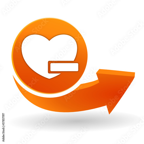 retirer des favoris sur bouton web orange