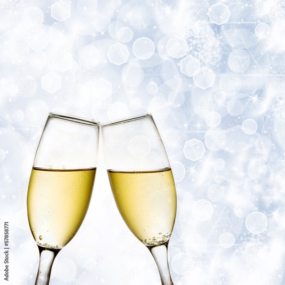 background with champagne glasses and clock background with champagne glasses and clock