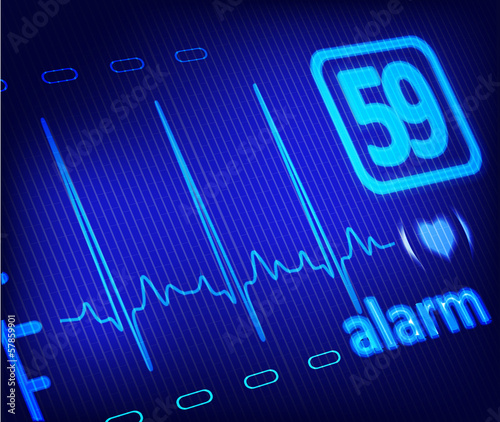 ECG alarm on medical monitor