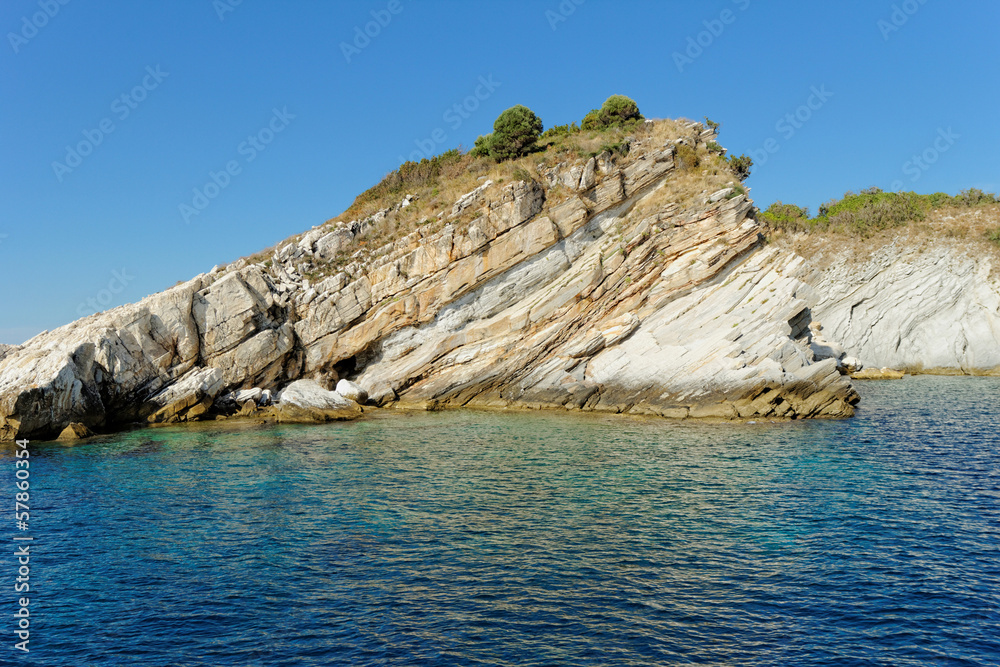 rocky beach at greece , thassos