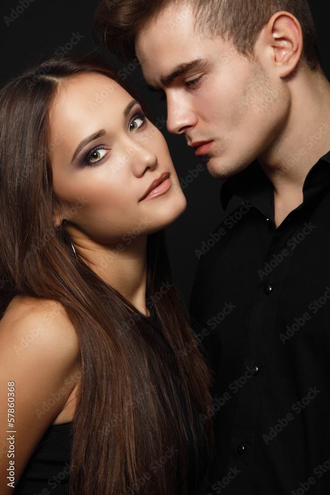 Sexy passion couple, beautiful young man and woman closeup, stud Sexy passion couple, beautiful young man and woman closeup, stud