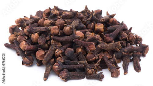 Heap of clove isolated on white background