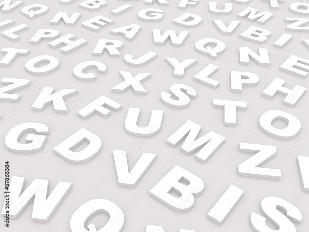 letters of the English alphabet. letters of the English alphabet.
