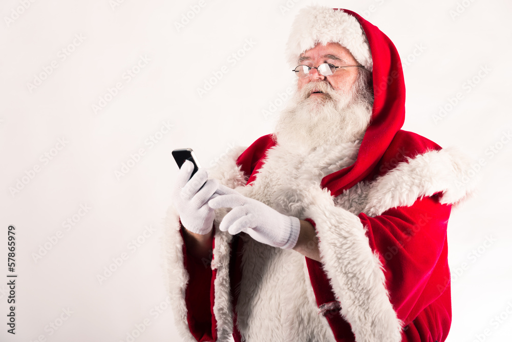 Babbo Natale con smartphone Babbo Natale con smartphone