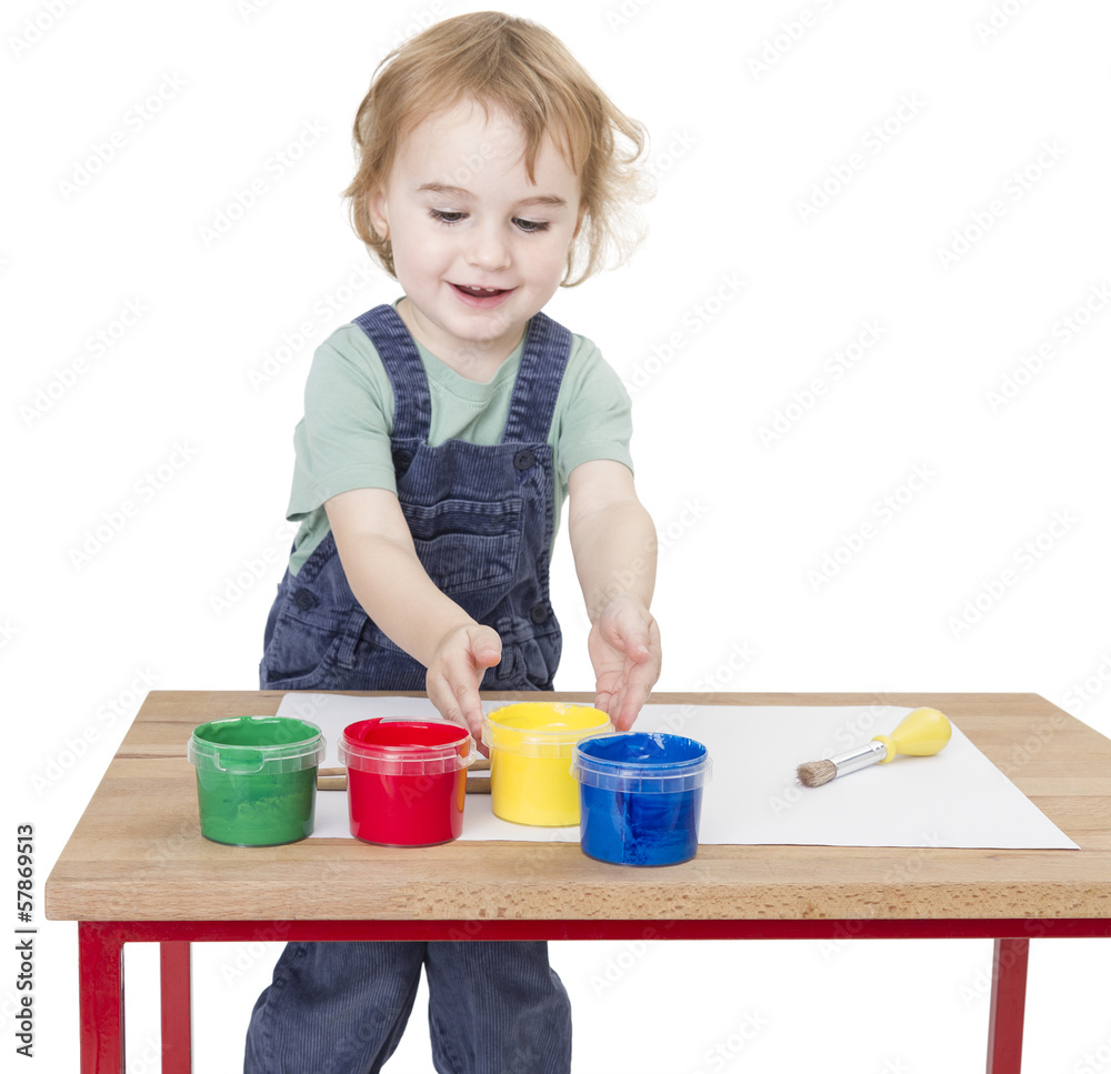 child with finger paint child with finger paint