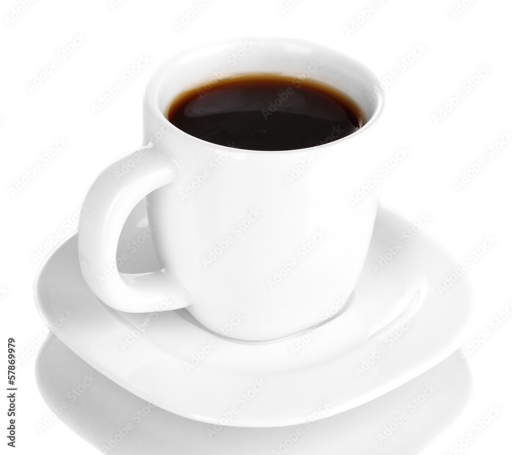 A cup of strong coffee isolated on white A cup of strong coffee isolated on white