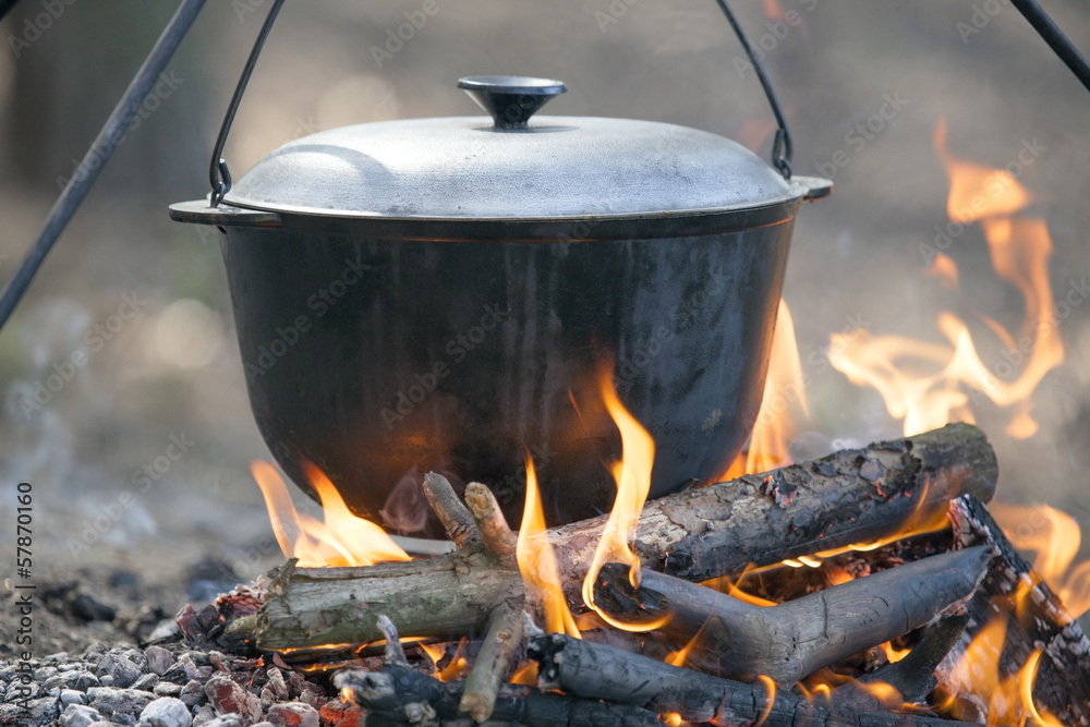 Cooking on campfire. Cooking on campfire.