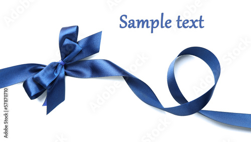 Color gift satin ribbon bow, isolated on white