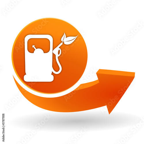 carburant écologique sur bouton web orange