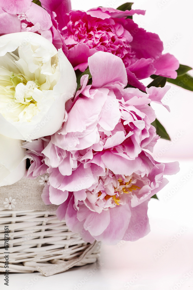 Obraz premium Basket of peonies