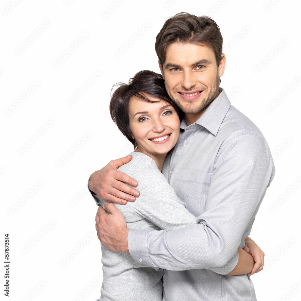 Portrait of happy couple isolated on white Portrait of happy couple isolated on white