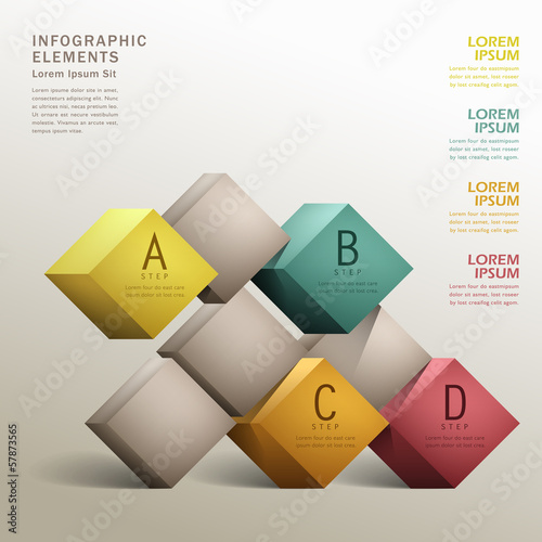 vector abstract 3d cube infographics