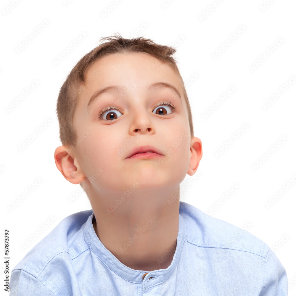 Little Kid with Funny Surprised Expression Little Kid with Funny Surprised Expression