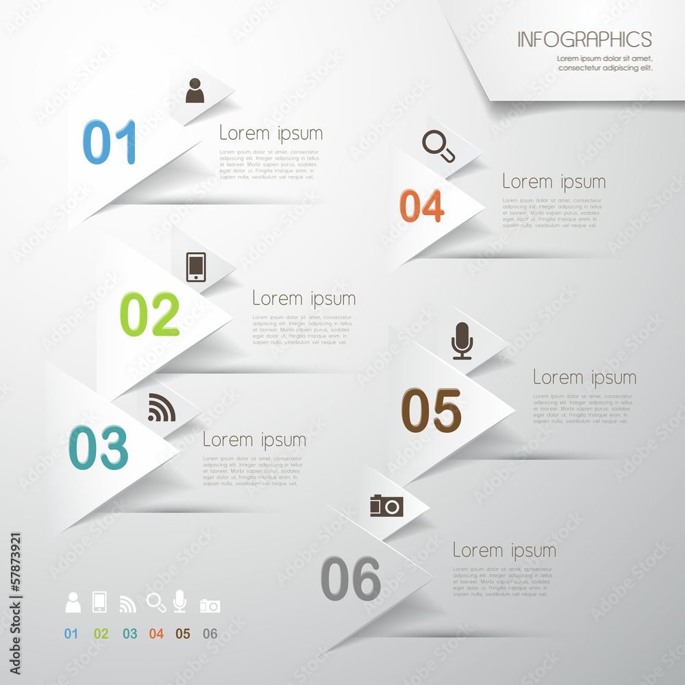 vector abstract 3d paper infographics Stock Vector | Adobe Stock