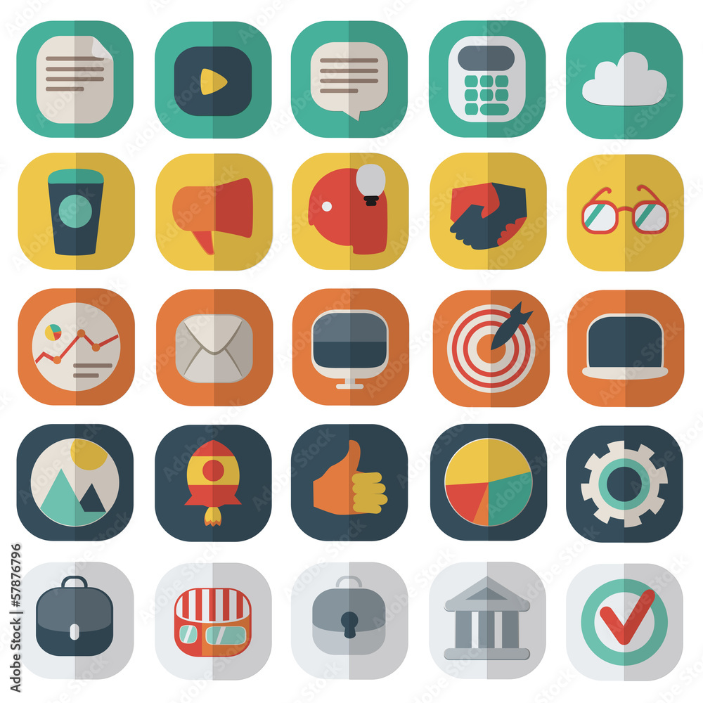 Business flat icons set Business flat icons set