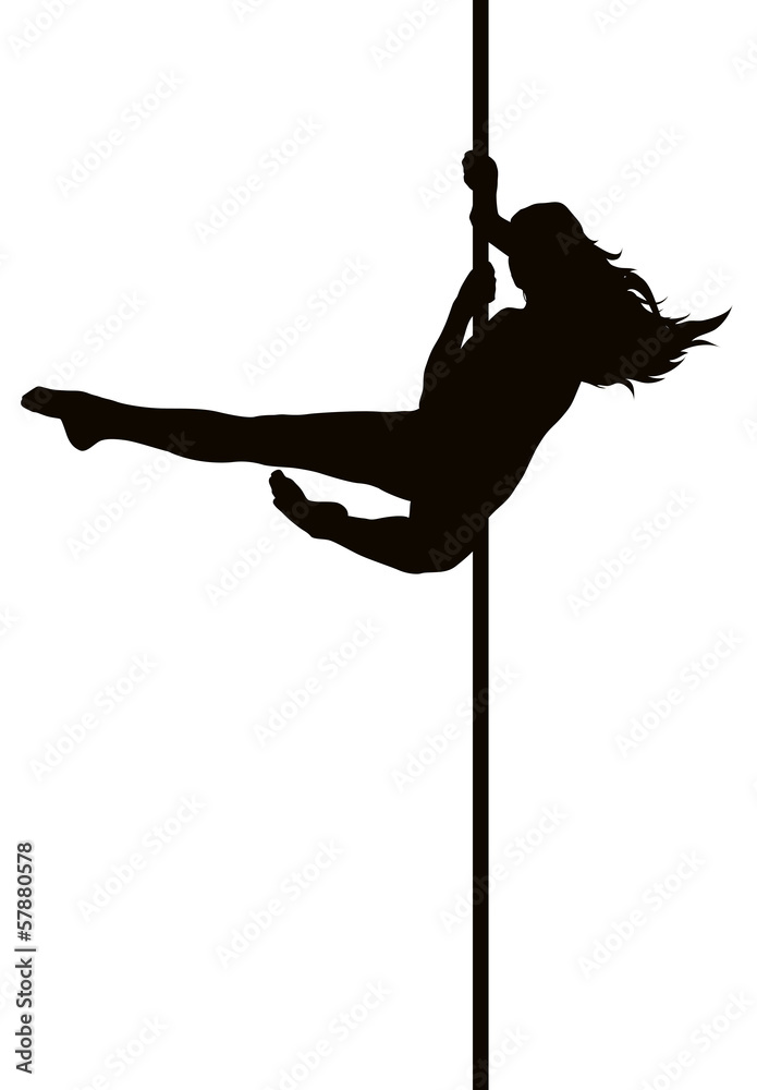 Pole Dancer Woman Vector Silhouette Stock Vector Adobe Stock