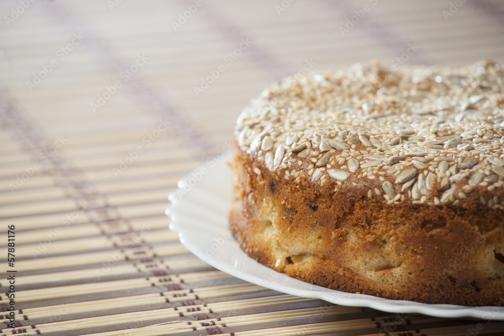 Apricot pie on plate Apricot pie on plate