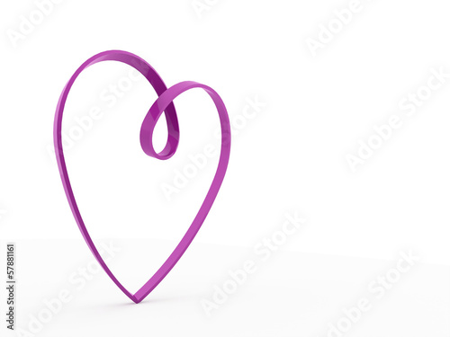 Purple heart isolated on white