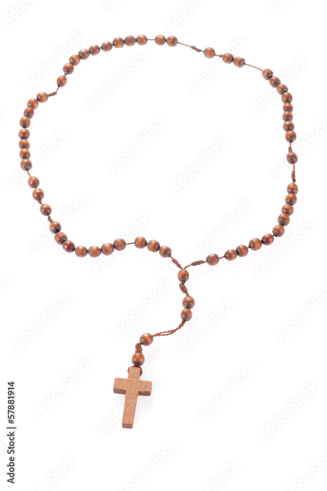 Naklejka premium Wooden rosary beads