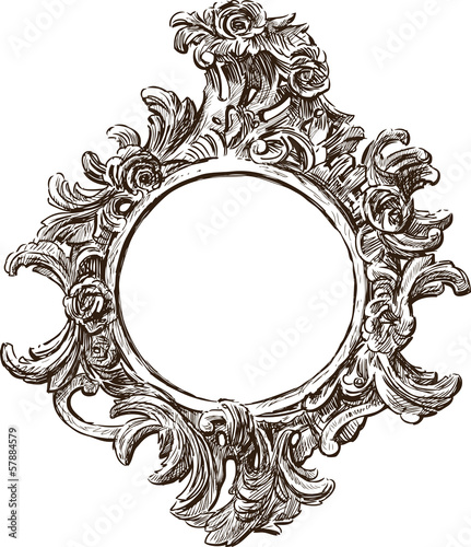 round ornate frame