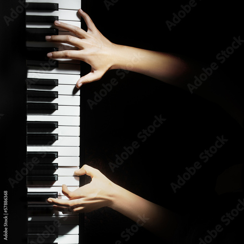 Piano pianist hands playing Fototapet