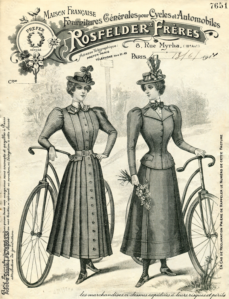 bicycle in French ilustración de Stock Adobe Stock