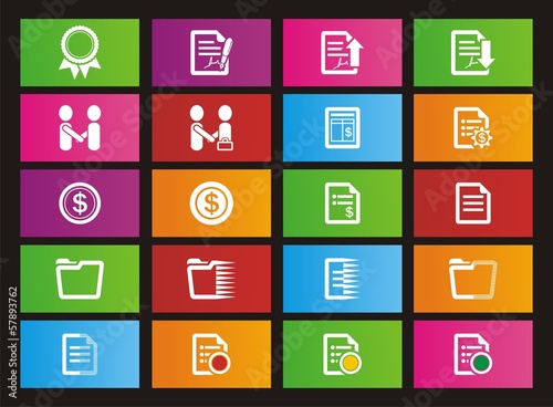 business rectangle metro style icon sets