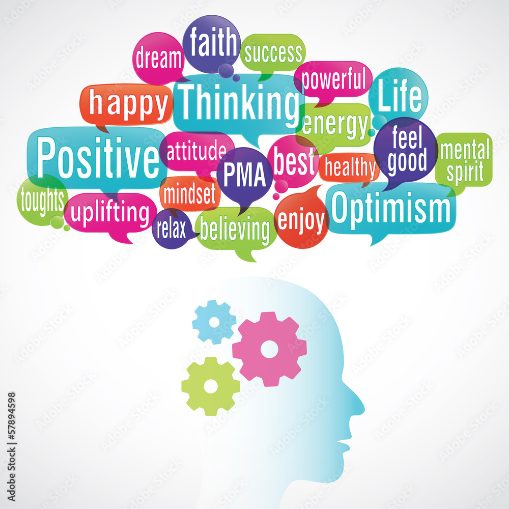 word cloud bubbles : positive thinking (cs5)