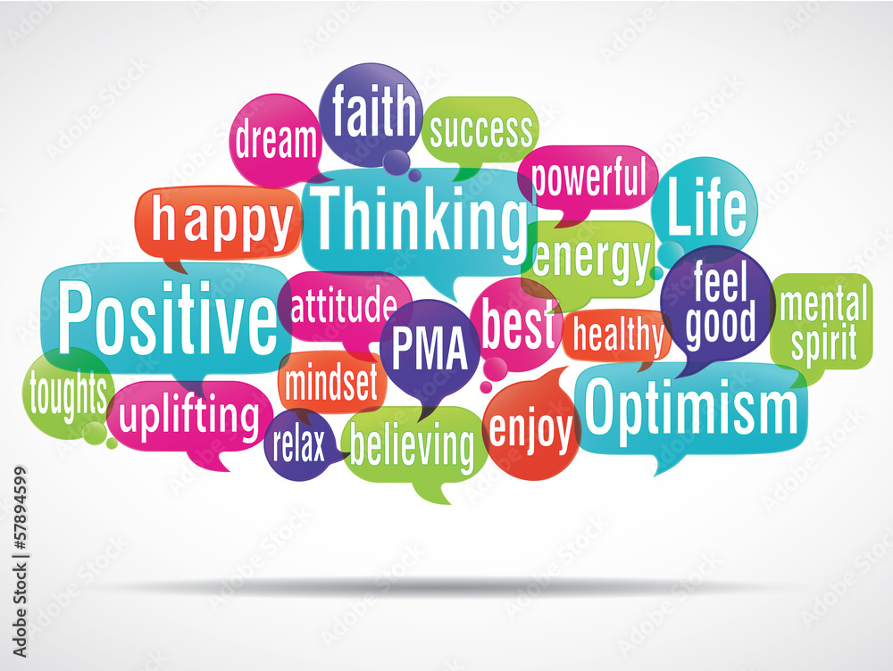 word cloud bubbles : positive thinking (cs5) v2