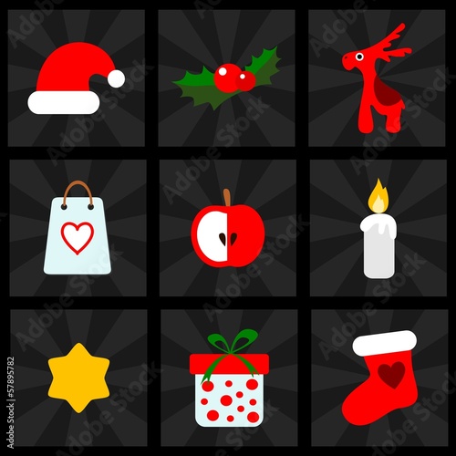 Christmas icons vector set, for web, mobile applications