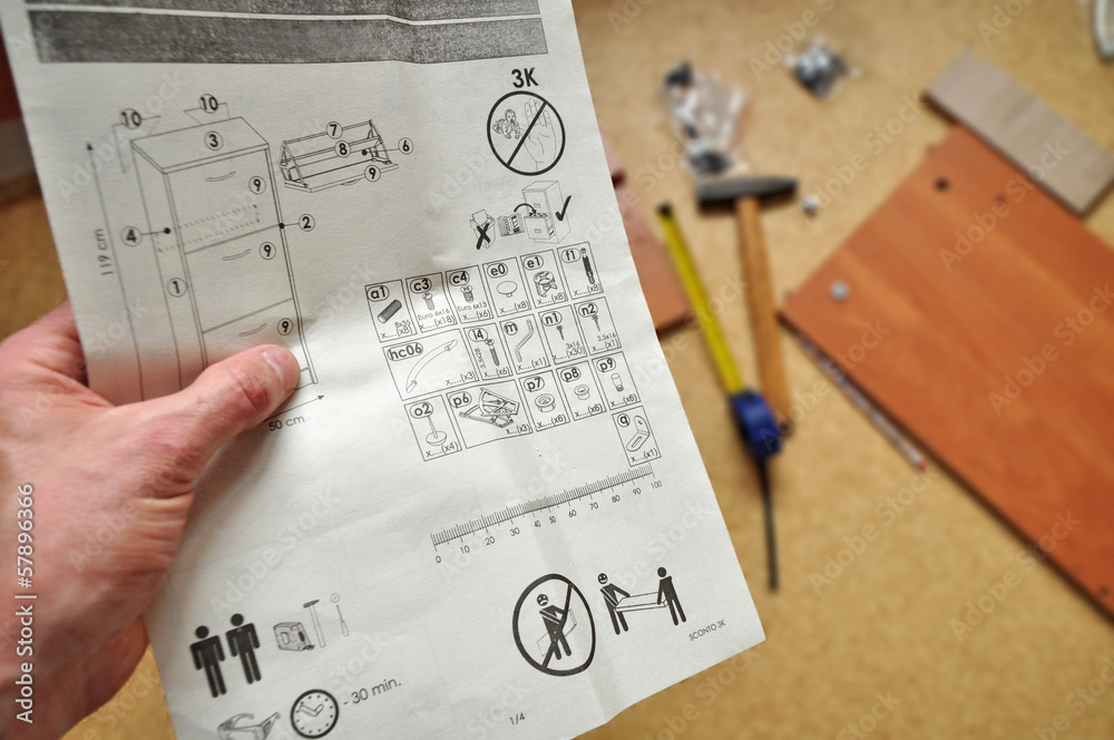 Fototapeta premium Working instructions, home assemle work