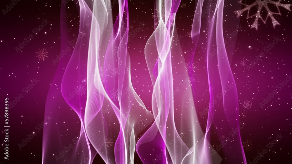 wonderful animation - waves and snowflakes in motion – loop HD