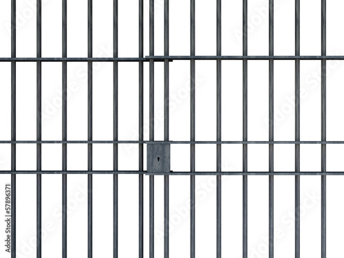 Cuadro en lienzo Jail bars isolated on white background