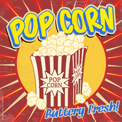 Pop corn vintage poster