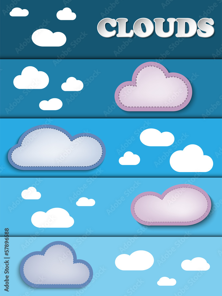 Colored Clouds on Blue Stripe Sky Colored Clouds on Blue Stripe Sky
