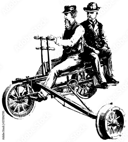 Two old friends riding a bike