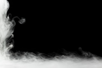 dense smoke frame isolated on black