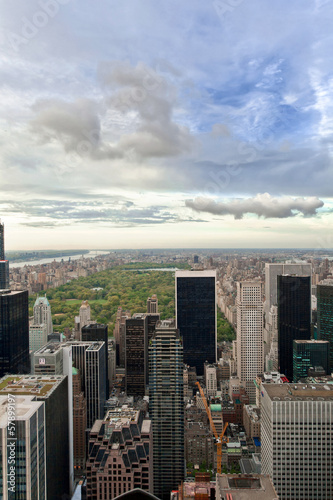 Manhattan and Central Park hight view New York, USA