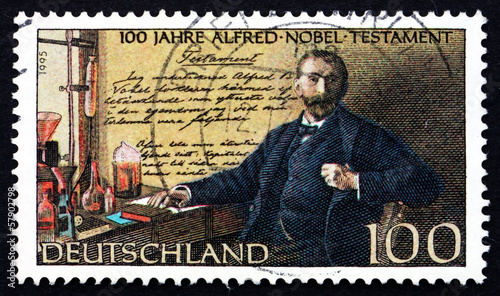 Postage stamp Germany 1995 Alfred Nobel